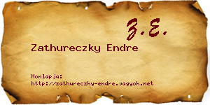 Zathureczky Endre névjegykártya
