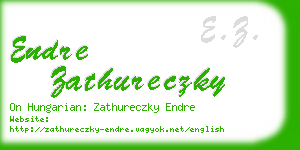 endre zathureczky business card